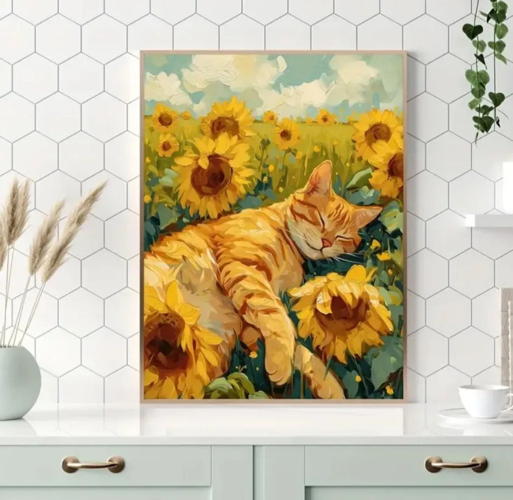 MOSAICO GATO AMARILLO 25X35CM